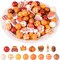 240 Pieces Fall Wooden Beads Thanksgiving Orange Craft Wood Beads